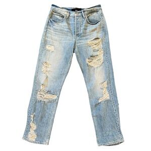 3x1 Cotton Distressed Straight Jeans in Marco